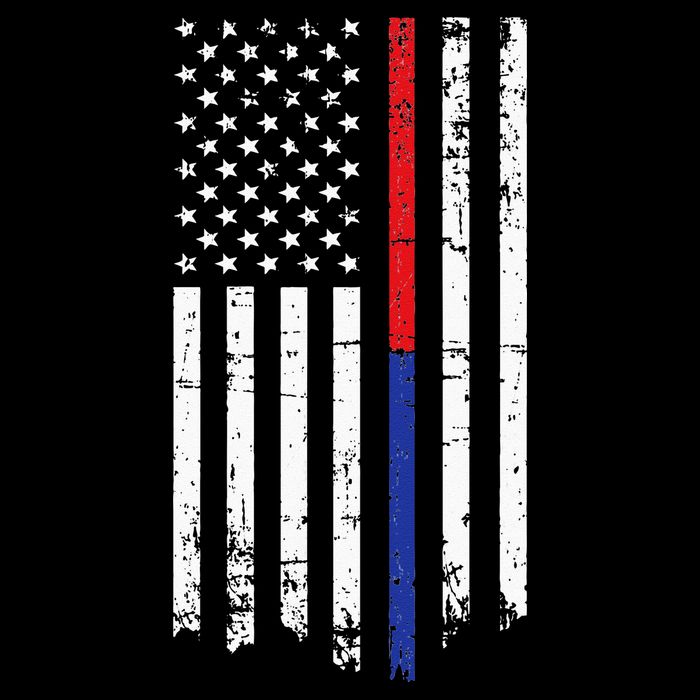 Firefighter Police Officer Red & Blue Line Flag City Backpack