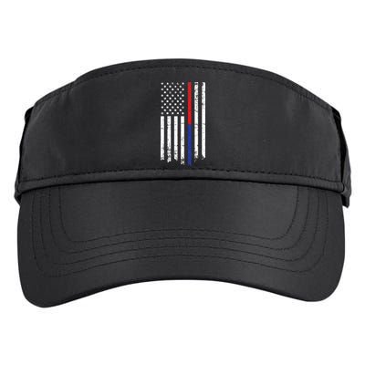 Firefighter Police Officer Red & Blue Line Flag Adult Drive Performance Visor