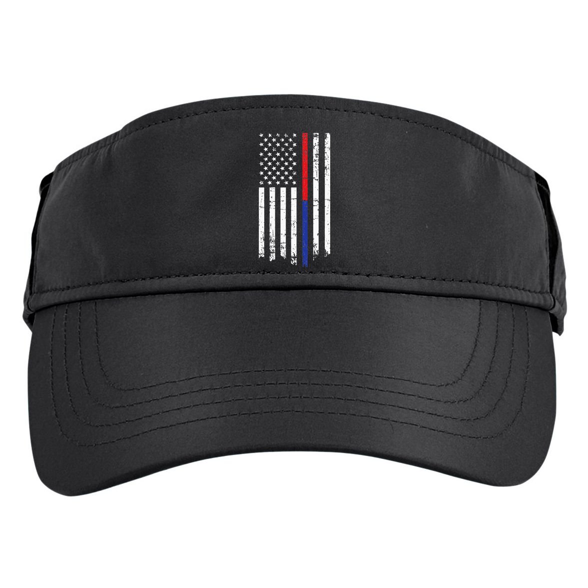 Firefighter Police Officer Red & Blue Line Flag Adult Drive Performance Visor