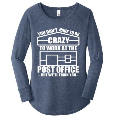 Funny Post Office Worker Crazy Postal Worker Mailman Cool Gift Women's Perfect Tri Tunic Long Sleeve Shirt