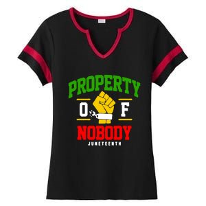 Funny Property Of Nobody Juneteenth 1865 Ladies Halftime Notch Neck Tee