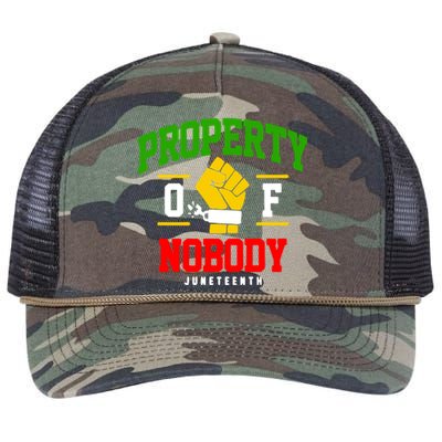 Funny Property Of Nobody Juneteenth 1865 Retro Rope Trucker Hat Cap