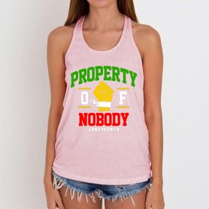 Funny Property Of Nobody Juneteenth 1865 Women's Knotted Racerback Tank