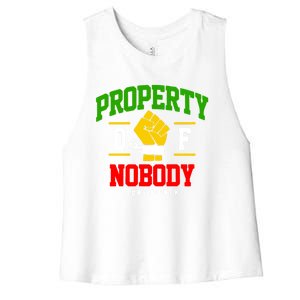 Funny Property Of Nobody Juneteenth 1865 Women's Racerback Cropped Tank