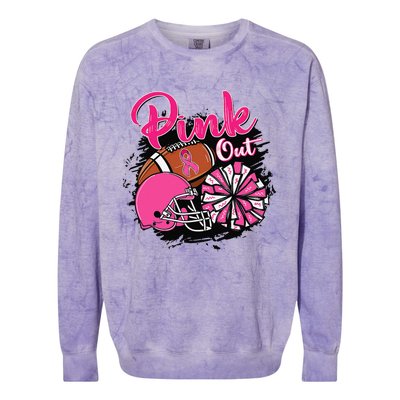 Football P.Ink Out Breast Cancer Awareness Game Day Gift Colorblast Crewneck Sweatshirt