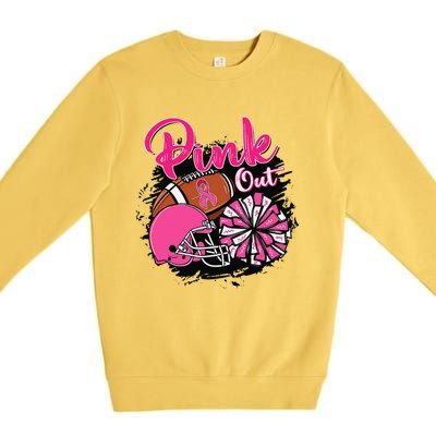 Football P.Ink Out Breast Cancer Awareness Game Day Gift Premium Crewneck Sweatshirt