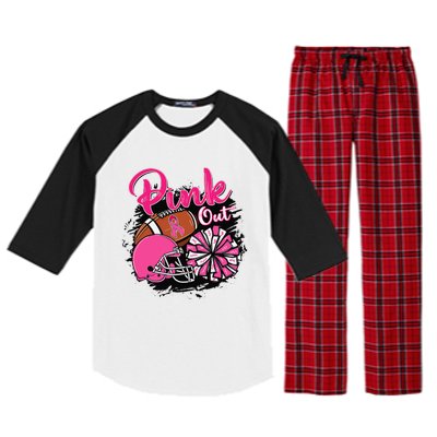 Football P.Ink Out Breast Cancer Awareness Game Day Gift Raglan Sleeve Pajama Set