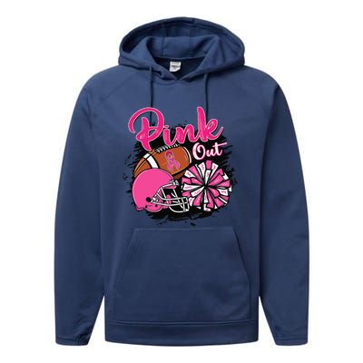 Football P.Ink Out Breast Cancer Awareness Game Day Gift Performance Fleece Hoodie