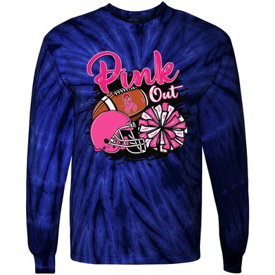 Football P.Ink Out Breast Cancer Awareness Game Day Gift Tie-Dye Long Sleeve Shirt