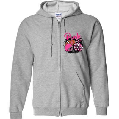 Football P.Ink Out Breast Cancer Awareness Game Day Gift Full Zip Hoodie