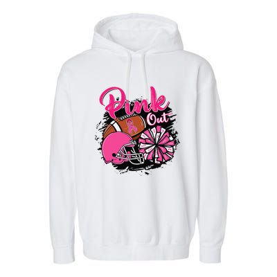 Football P.Ink Out Breast Cancer Awareness Game Day Gift Garment-Dyed Fleece Hoodie