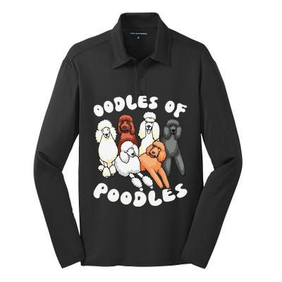 Funny Poodle Oodles Of Poodles Poodle Lover Silk Touch Performance Long Sleeve Polo