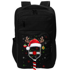 Funny Pickleball Player Christmas Holiday Reindeer Xmas Impact Tech Backpack