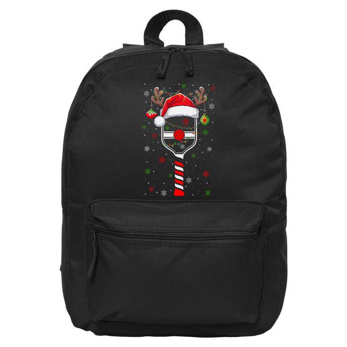 Funny Pickleball Player Christmas Holiday Reindeer Xmas 16 in Basic Backpack