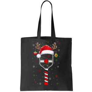 Funny Pickleball Player Christmas Holiday Reindeer Xmas Tote Bag