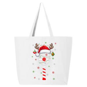 Funny Pickleball Player Christmas Holiday Reindeer Xmas 25L Jumbo Tote