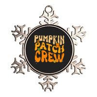 Funky Pumpkin Patch Crew for a Retro Autumn Vibe Metallic Star Ornament