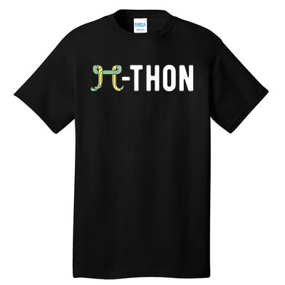 Funny Python Pi Math Teacher Snake Python Pithon Pi Symbol Gift Tall T-Shirt