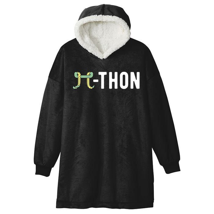 Funny Python Pi Math Teacher Snake Python Pithon Pi Symbol Gift Hooded Wearable Blanket