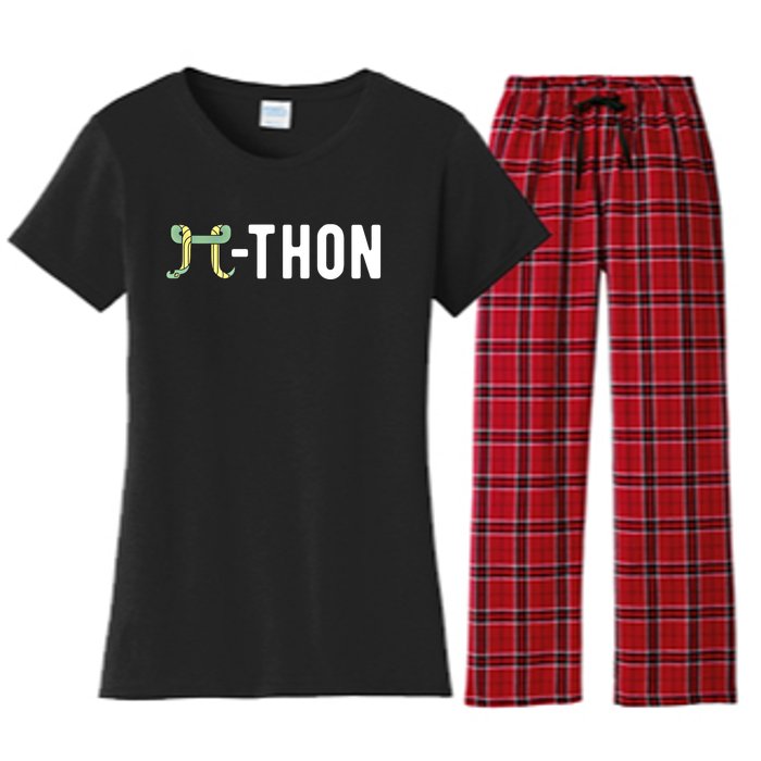 Funny Python Pi Math Teacher Snake Python Pithon Pi Symbol Gift Women's Flannel Pajama Set