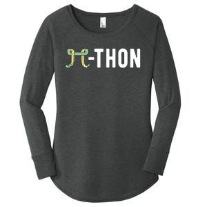 Funny Python Pi Math Teacher Snake Python Pithon Pi Symbol Gift Women's Perfect Tri Tunic Long Sleeve Shirt