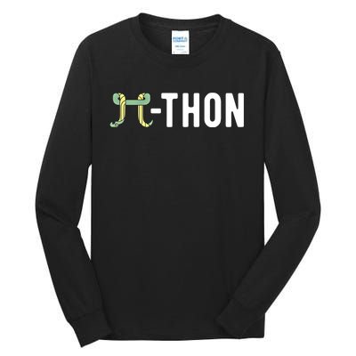 Funny Python Pi Math Teacher Snake Python Pithon Pi Symbol Gift Tall Long Sleeve T-Shirt