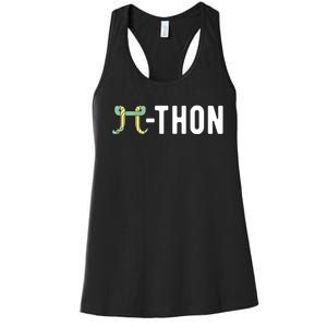 Funny Python Pi Math Teacher Snake Python Pithon Pi Symbol Gift Women's Racerback Tank