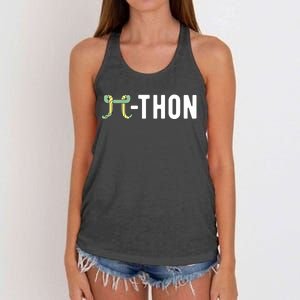 Funny Python Pi Math Teacher Snake Python Pithon Pi Symbol Gift Women's Knotted Racerback Tank