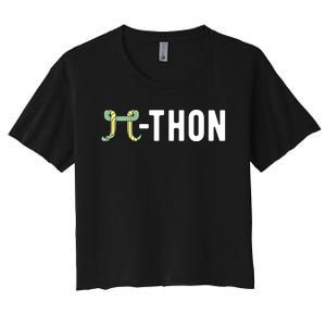 Funny Python Pi Math Teacher Snake Python Pithon Pi Symbol Gift Women's Crop Top Tee