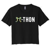 Funny Python Pi Math Teacher Snake Python Pithon Pi Symbol Gift Women's Crop Top Tee