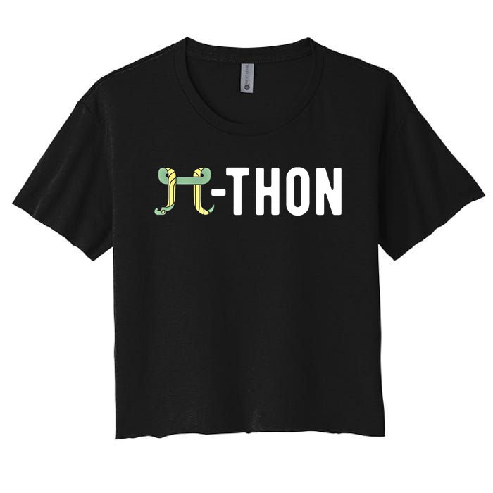 Funny Python Pi Math Teacher Snake Python Pithon Pi Symbol Gift Women's Crop Top Tee