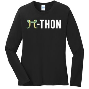 Funny Python Pi Math Teacher Snake Python Pithon Pi Symbol Gift Ladies Long Sleeve Shirt