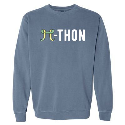 Funny Python Pi Math Teacher Snake Python Pithon Pi Symbol Gift Garment-Dyed Sweatshirt