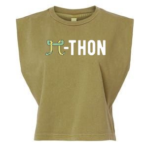 Funny Python Pi Math Teacher Snake Python Pithon Pi Symbol Gift Garment-Dyed Women's Muscle Tee