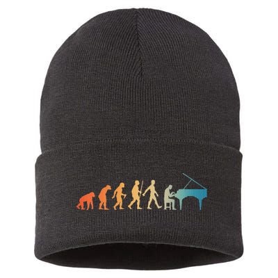 Funny Piano Player Design For Men Women Pianist Piano Lover Sustainable Knit Beanie