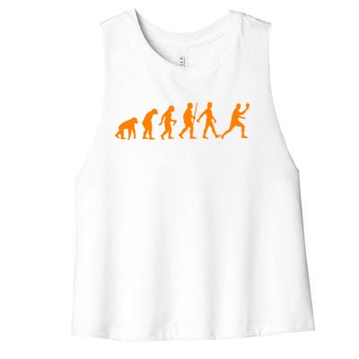 Funny Ping Pong Gift Table Tennis Player Evolution Gift Women's Racerback Cropped Tank