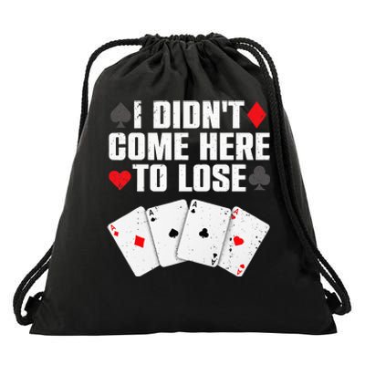 Funny Poker Player Design For Men Women Gamblers Poker Lover Drawstring Bag