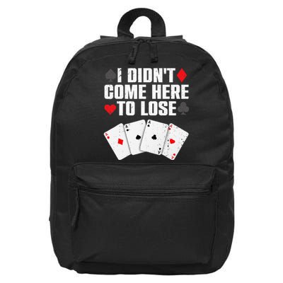 Funny Poker Player Design For Men Women Gamblers Poker Lover 16 in Basic Backpack