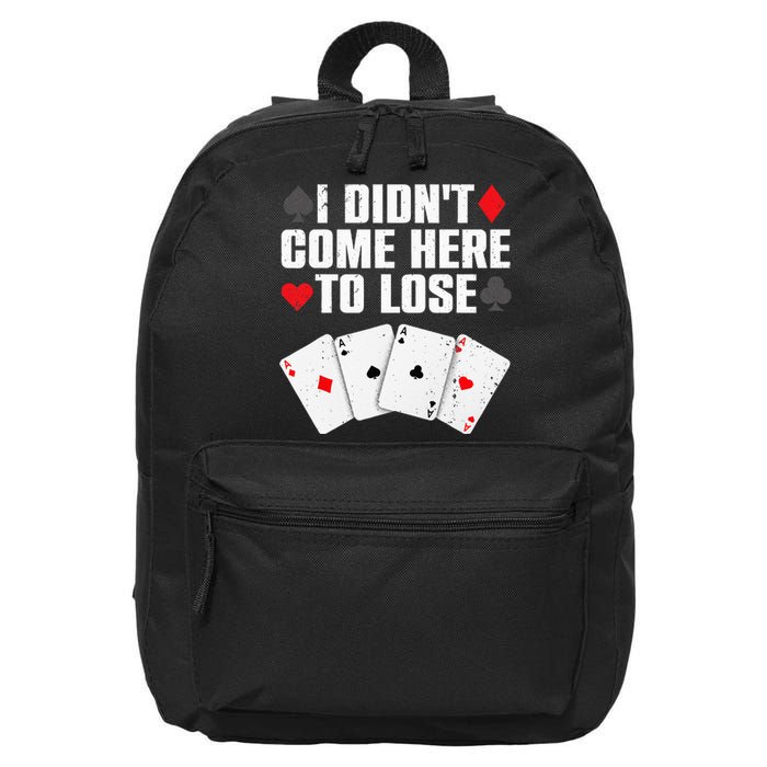 Funny Poker Player Design For Men Women Gamblers Poker Lover 16 in Basic Backpack