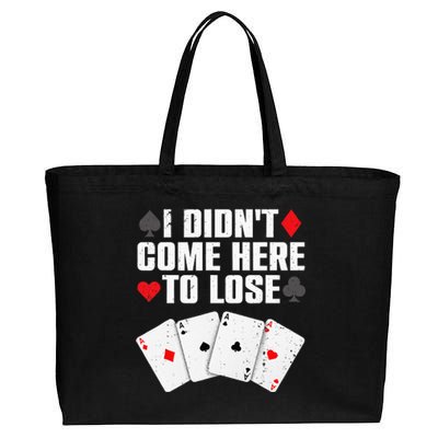 Funny Poker Player Design For Men Women Gamblers Poker Lover Cotton Canvas Jumbo Tote