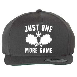 Funny Pickleball Player Just One More Game Pickleballers Best Gift Wool Snapback Cap