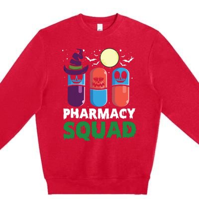 Funny Pills Pharmacist Costume Halloween Pharmacy Squad Premium Crewneck Sweatshirt