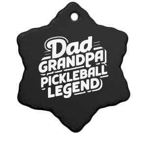 Funny Pickleball Player Cool Dad Grandpa Pickleball Legend Cute Gift Ceramic Star Ornament