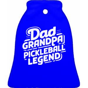 Funny Pickleball Player Cool Dad Grandpa Pickleball Legend Cute Gift Ceramic Bell Ornament