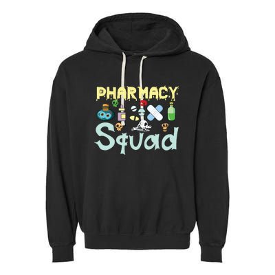 Funny Pills Pharmacist Pharmacy Squad Halloween Costume Garment-Dyed Fleece Hoodie