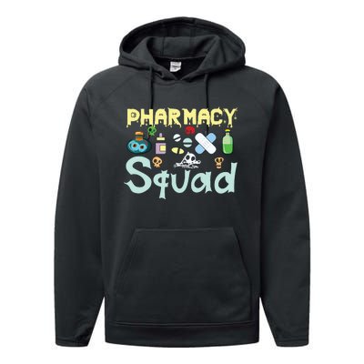 Funny Pills Pharmacist Pharmacy Squad Halloween Costume Performance Fleece Hoodie