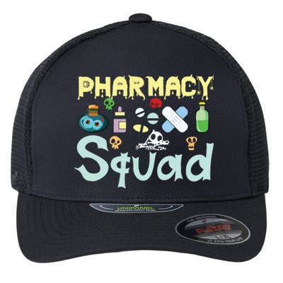 Funny Pills Pharmacist Pharmacy Squad Halloween Costume Flexfit Unipanel Trucker Cap