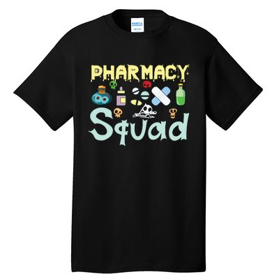 Funny Pills Pharmacist Pharmacy Squad Halloween Costume Tall T-Shirt