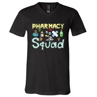 Funny Pills Pharmacist Pharmacy Squad Halloween Costume V-Neck T-Shirt