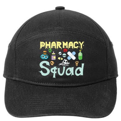 Funny Pills Pharmacist Pharmacy Squad Halloween Costume 7-Panel Snapback Hat